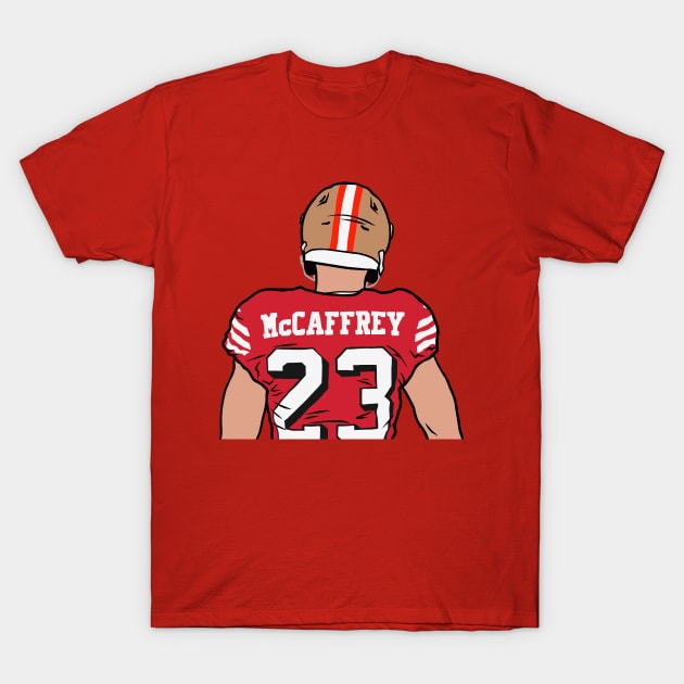 Christian McCaffrey Back-To T-Shirt by rattraptees